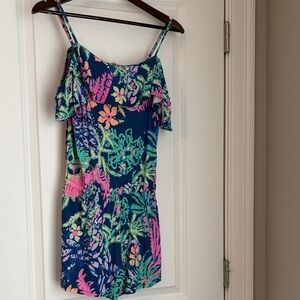 Lilly Pulitzer Tropical Blue and Pink Jumpsuit